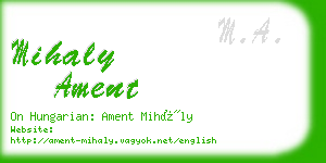 mihaly ament business card
